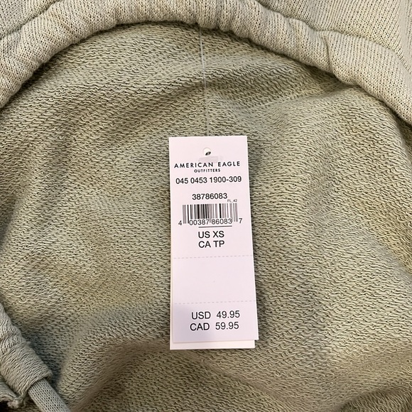 Light green womans XS American Eagle cropped hoodie with tags - Picture 3 of 4